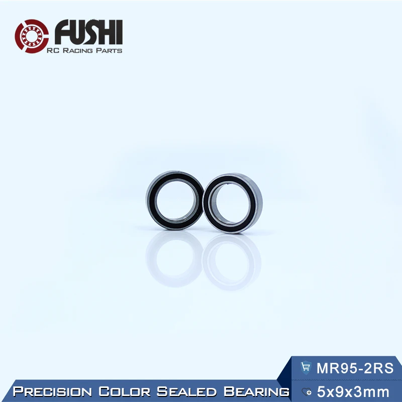 MR95RS Подшипник ABEC-3 (10 ШТ.) 5*9*3 мм Миниатюрный MR95-2RS Шарикоподшипники RS MR95 2RS с Черный
