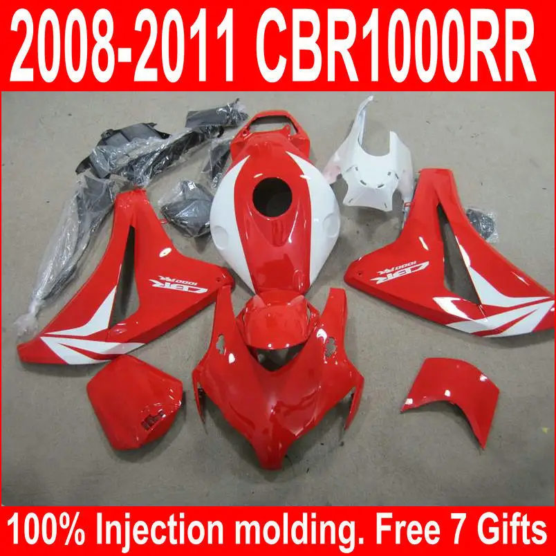 Инжекционный обтекатель кузова Комплект подходит для Honda CBR1000RR 08-11 Красный Черный