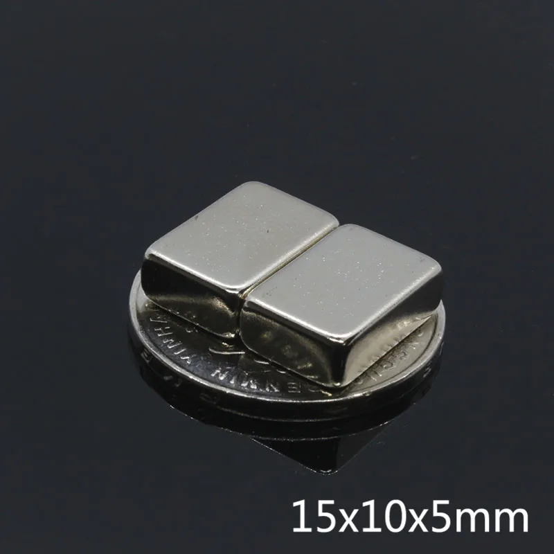 5 шт. 15x10x5 мм супер сильный кубоид Блок Редкоземельные Магниты неодимовый магнит