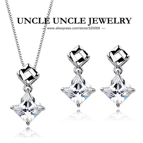 Белый Золотой Цвет австрийский Циркон инкрустированный элемент квадратной