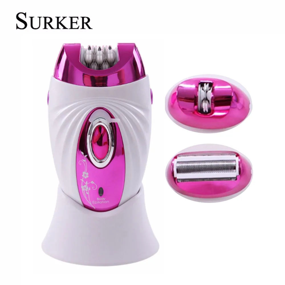 Surker 3in1 Леди электрический Эпиляторы двойной функциональный для удаления волос
