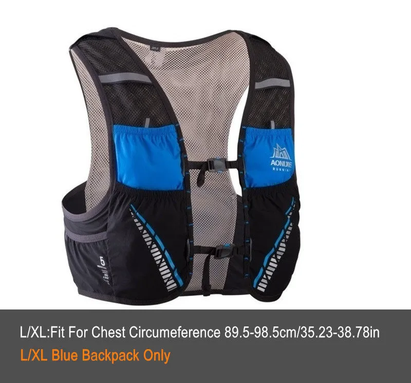 Blue-L-Backpack AONIJIE C933 5L Открытый Спорт бег рюкзак марафон Trail Running жилет гидратации пакет для 2L вода сумка Велоспорт Пеший Туризм Сумка - Цвет: Blue-L-Backpack