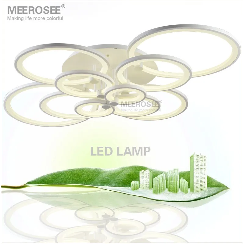 

White LED Chandelier Lustre Light Large LED Ring Lamp Fixture Flush Mounted LED Circles Lamp for dining sitting bedroom