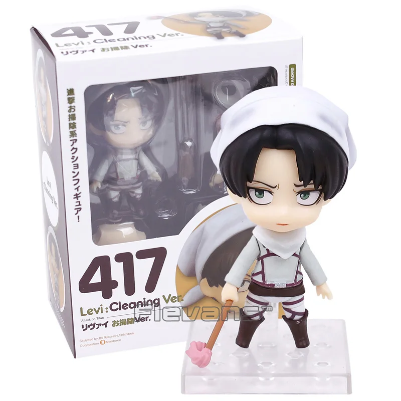 Атака на Титанов Levi Cleaning Ver. 417 Nendoroid ПВХ фигурка Коллекционная модель игрушки