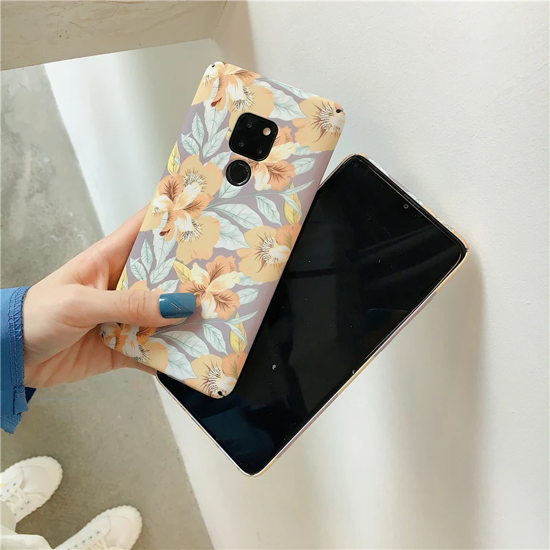 Kexin Vintage Gardenia Flower Phone Case For Huawei P30 P20 Mate20 Pro Matte Hard Floral Nova 4 Honor 9 10 | Мобильные телефоны и