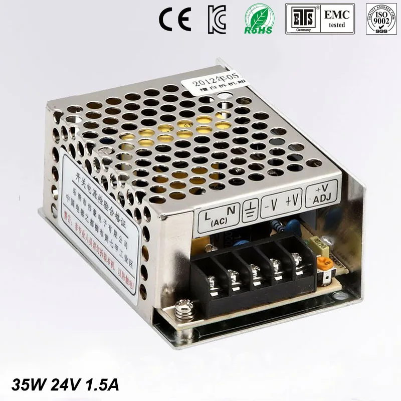 

Small Volume Single Output mini size Switching power supply 24V 1.5A ac dc LED smps 35w output Free shipping MS-35-24