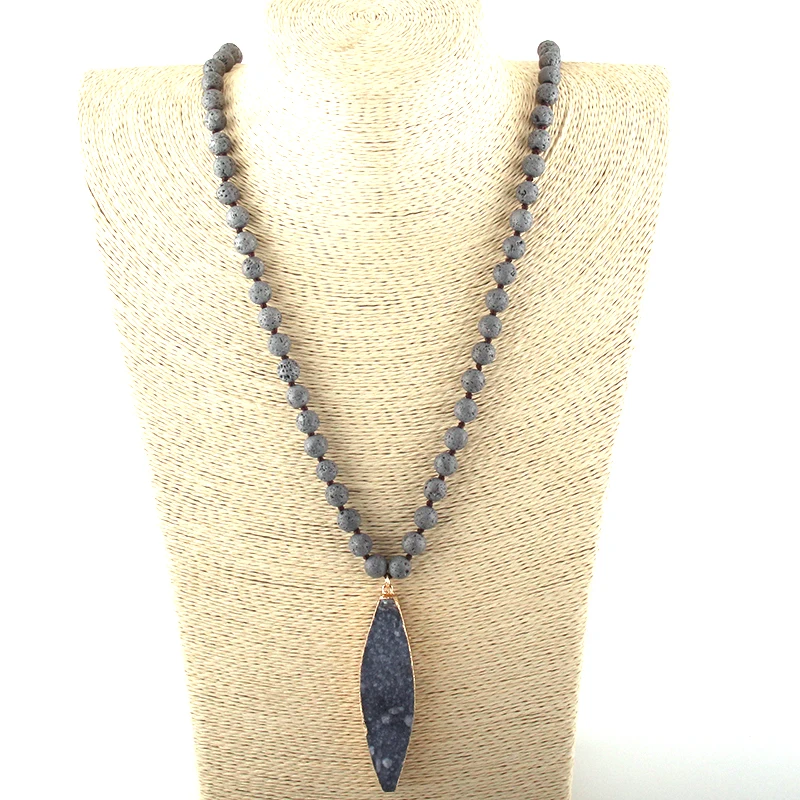 MOODPC модное богемное этническое ювелирное изделие много лавы камни Длинные