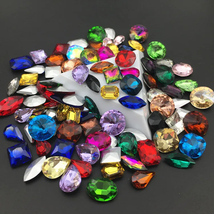 50 шт. разные цвета искусственная задняя часть груша овальная квадратная конский