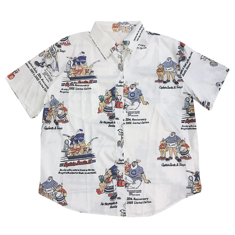 Японские студенческие свободные рубашки с короткими рукавами винтажным