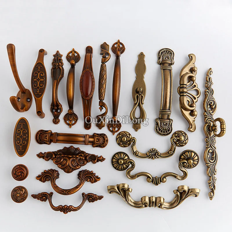 

European Antique 10PCS Kitchen Door Furniture Handles Robe Clothes Hooks Cupboard Drawer Wardrobe Cabinet Pulls Handles & Knobs