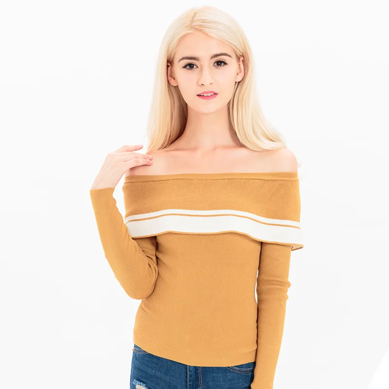 Свитер с открытыми плечами 2017 Для женщин Свитеры для и Пуловеры S осень-зима осень
