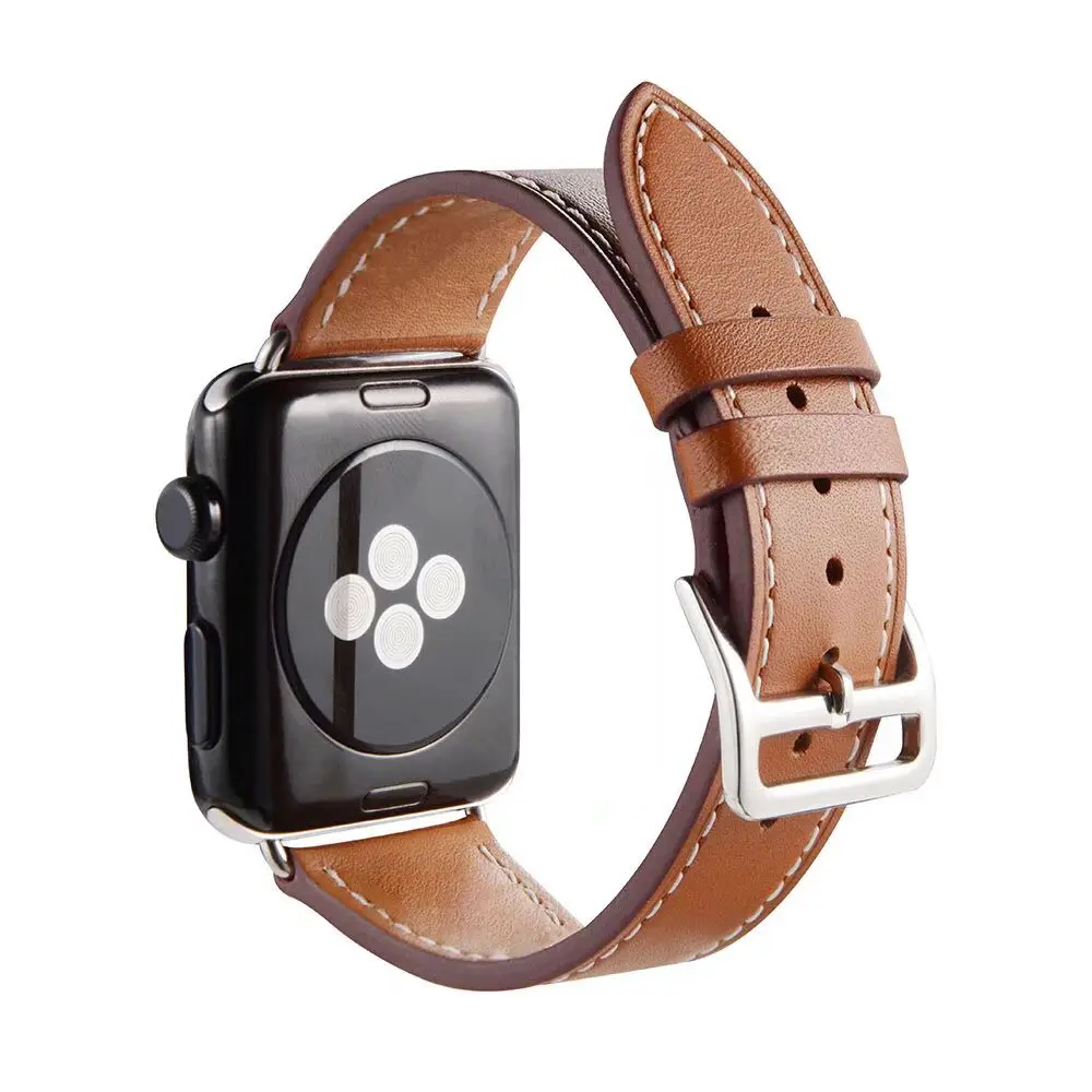 Ремешок-манжета для Apple Watch ремешок 44 мм 42 мм 40 мм 38 мм кожаный браслет ремень для iWatch серии 5 4 3 2 1 сменный ремешок для часов