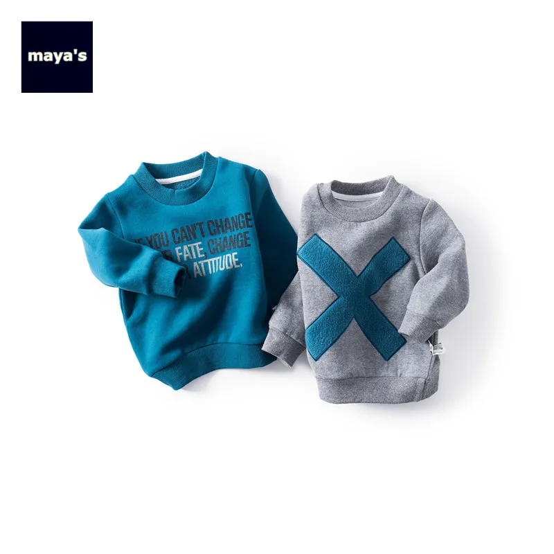 Mayas/модные хлопковые зимние толстовки с принтом для мальчиков Новые базовые