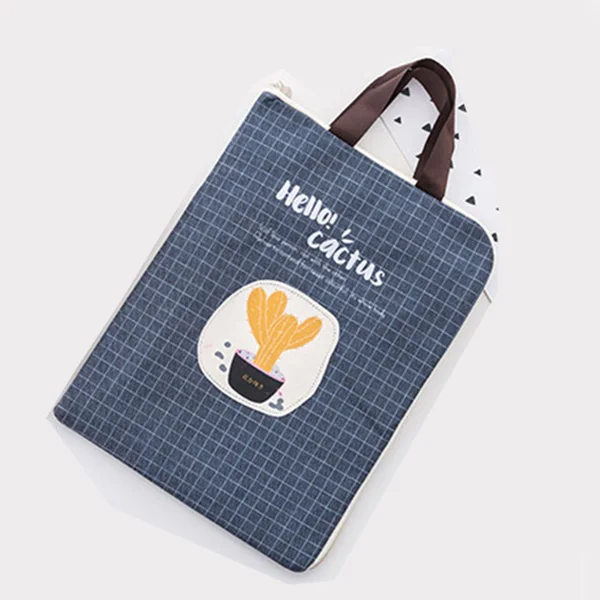 navy blue Ручная Холщовая Сумка На Молнии, сумки для карандашей, настольный органайзер, материал для хранения, инструменты, школьные канцелярские принадлежности, офисные принадлежности - Цвет: navy blue