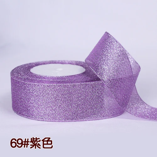 purple 25 ярдов/рулон) 40 мм цветные ленты с луком для шитья ручной работы материалы для рукоделия принадлежности для украшения свадебного торта праздничная подарочная упаковка - Цвет: purple