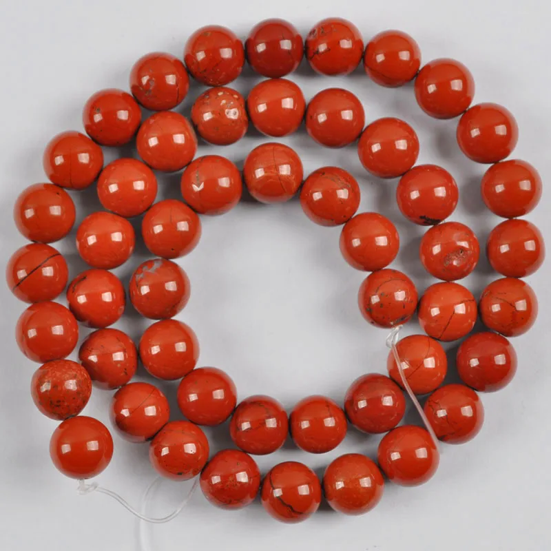 

8MM Red Stone Round Loose Beads Strand 15.5 Inch Jewelry For Woman Gift Making B345