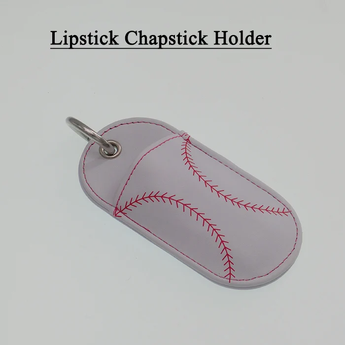 Бейсбол или софтбол кожаный брелок Chapstick Flashdrive держатель Спорт