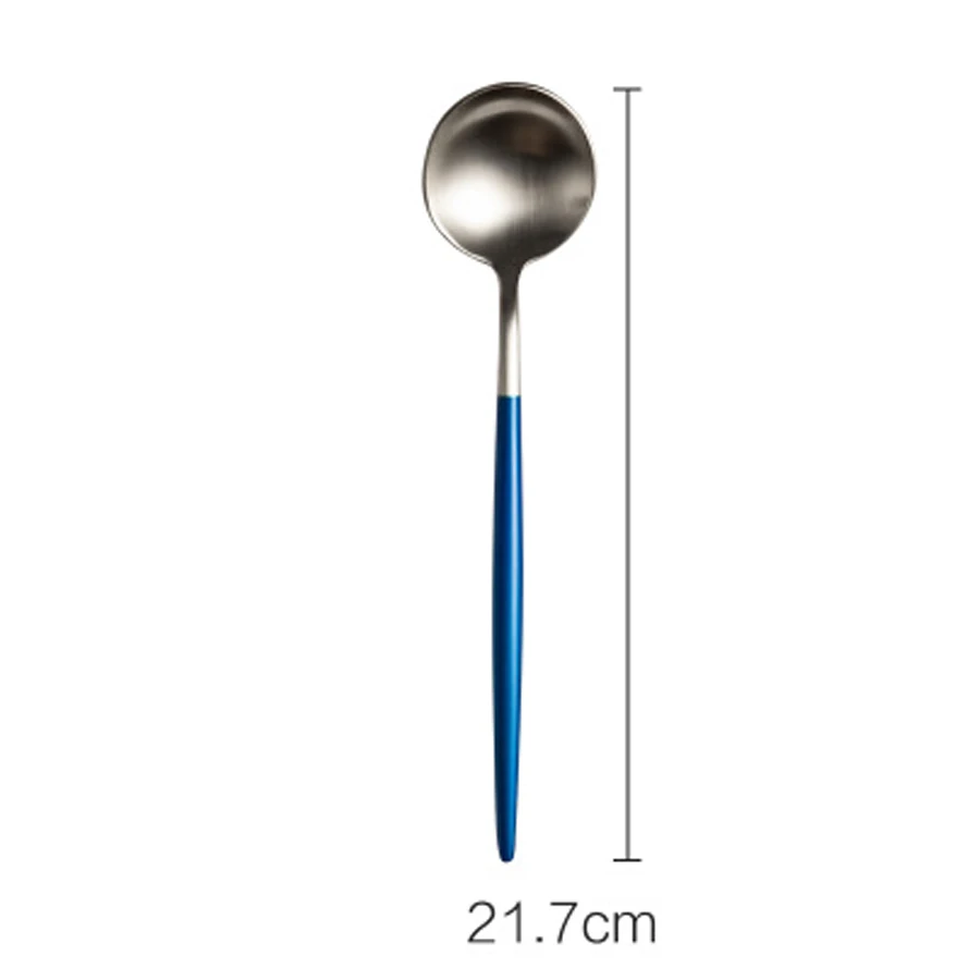 Blue-B-Dinner Spoon Muzity прибор из нержавеющей стали набор из метала в специальном исполнении SUS 304 Ужин посуды из нержавеющей стали ложка/вилка Ножи и Кофе ложка - Цвет: Blue-B-Dinner Spoon