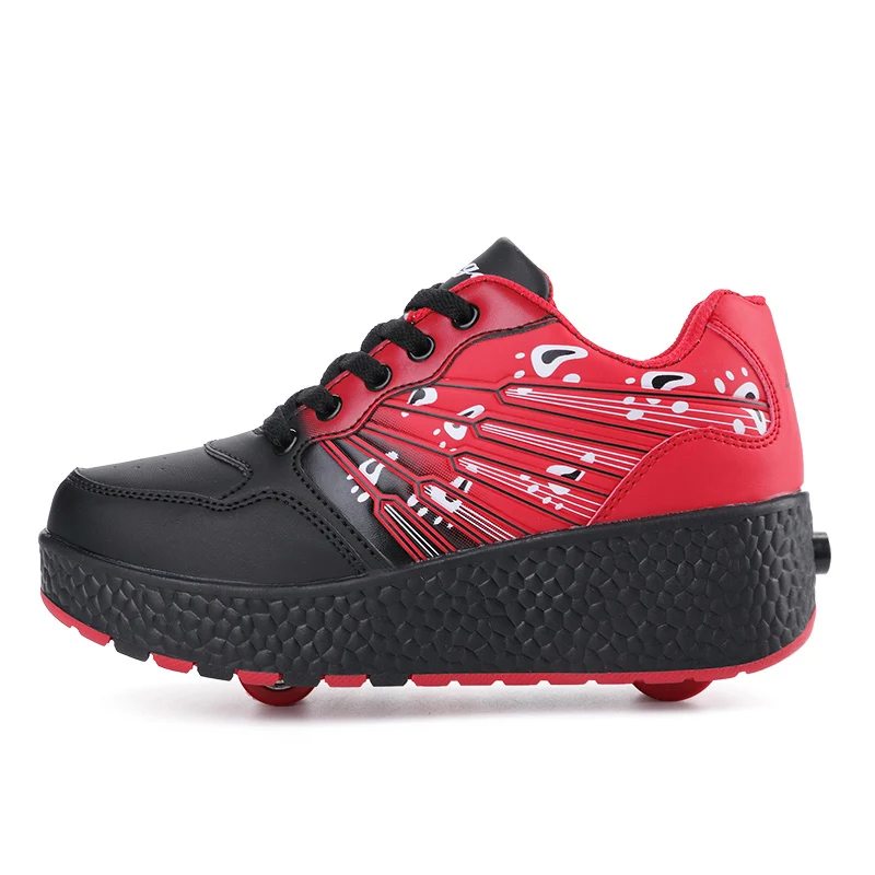 EUR 32-43 Pink Children Junior Roller Skate Shoes Kids Sneakers With Two 2020 Boys Girls Wheels Adult Casual boys | Детская одежда и