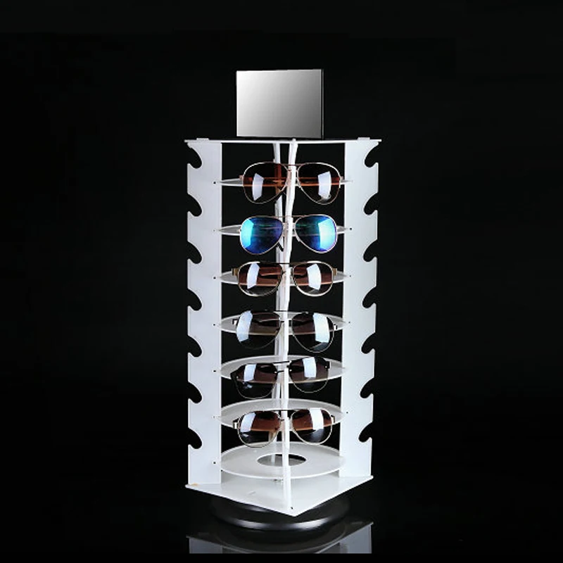 Оптовая продажа вращающаяся белая пластиковая подставка для солнечных очков Mordoa