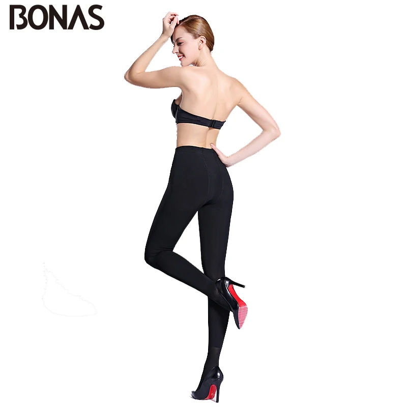 BONAS черный бархат колготки для новорождённых женские 480D осень Стиль пикантные