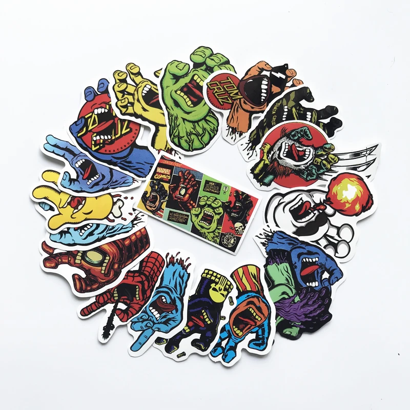 Santa Cruz-pegatinas impermeables para bicicleta, pegatinas de PVC para ordenador port&aacute;til, coche, mochila, casa, monopat&iacute;n, lote de 18 unidades, 2021-1