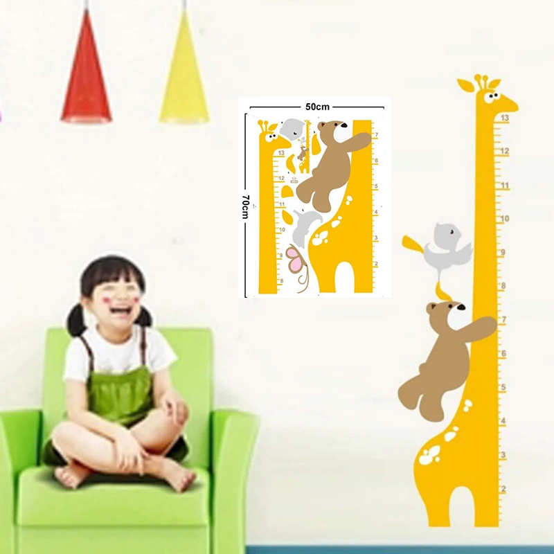 Виниловые обои с линейкой по высоте для украшения дома пареды детей Настенная