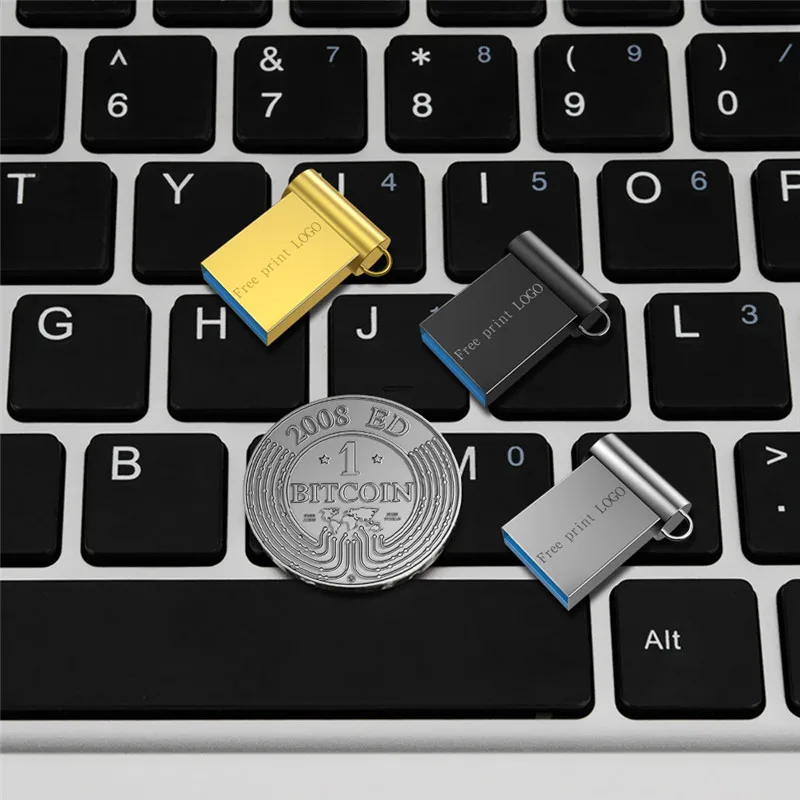 Usb флеш-накопитель 2,0 Супер Мини-флешка металлическая usb флешка 128 Гб 64 ГБ 32 ГБ 16 ГБ 8 ГБ 4 ГБ Водонепроницаемая флеш-память бесплатный логотип