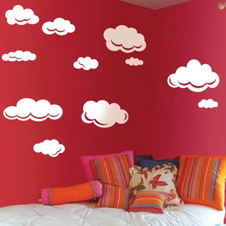 Виниловая наклейка на стену в виде капель дождя облаков для детской комнаты