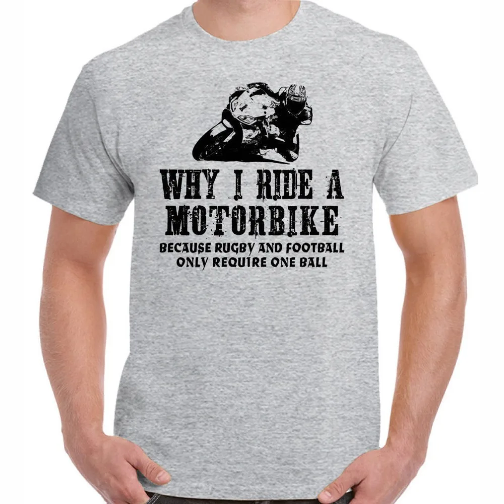 Почему я езжу на мотоцикл мужские смешные футболки Мотоцикл Superbike Байкер