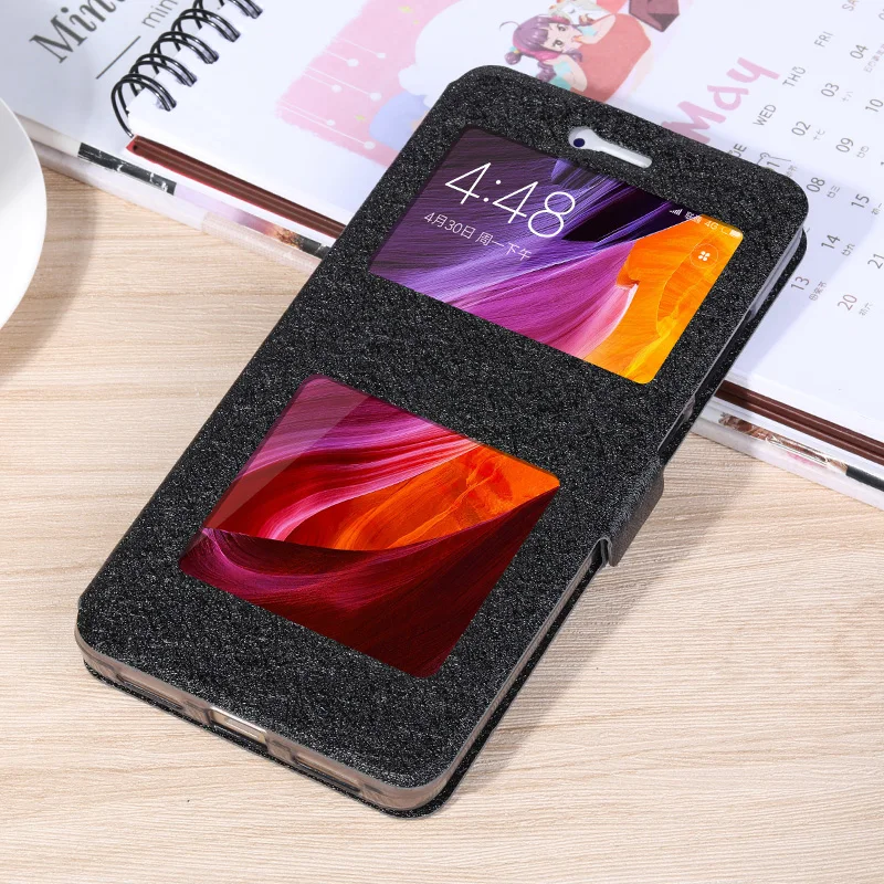 Ультратонкий Флип кейс с окошком и подставкой для Xiaomi Redmi 4 Pro 4A 4X 5 Note 2 3 5A S2 Y2 6 6A 7