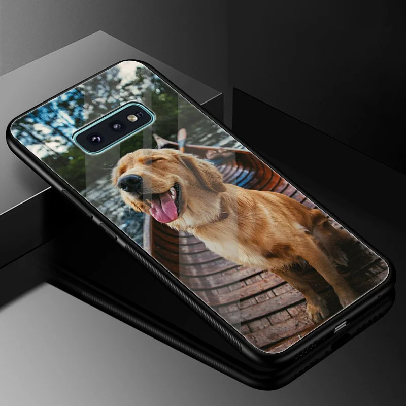 Чехол из закаленного стекла Desxz Dog Golden Retriever для Samsung Galaxy S7 Edge S8 S9 Plus S10 Note 8 9 |
