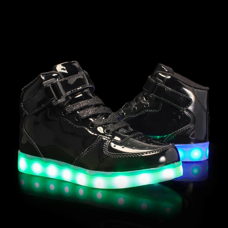 

Warm like home Black New 25-39 USB Charger Glowing Sneakers Led Children Lighting Shoes Boys Girls illuminated Luminous Sneaker