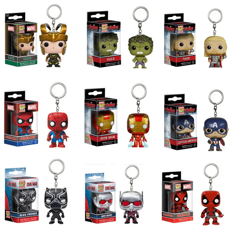 Funko поп Мстители: Бесконечная война локи Тор Халк Карманный Брелок и брелок для