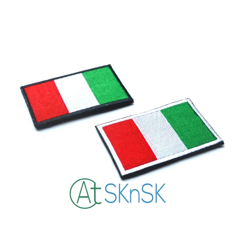 

50pcs/set Embroidered Italy Flag Patch Tactical 3D Patches Mud Color Combat Badge Fabric National Flags DIY handmade Accessory