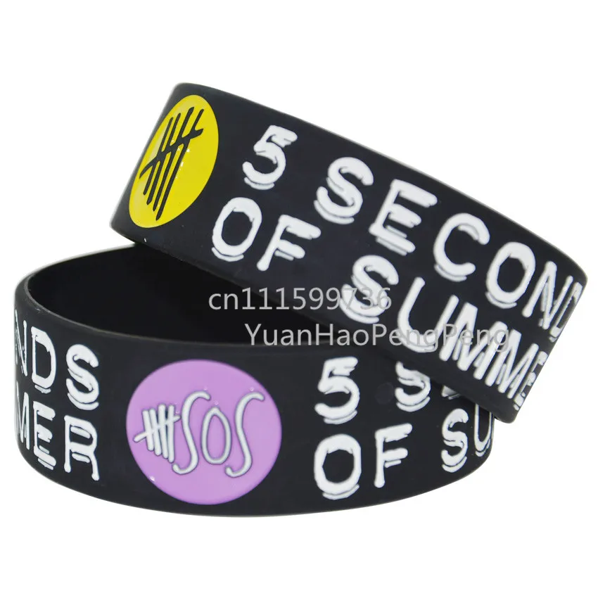 25 шт./лот 5SOS логотип 5 секунд лета силиконовый браслет|bracelet silicon logo|wristband 5sos5sos wristband