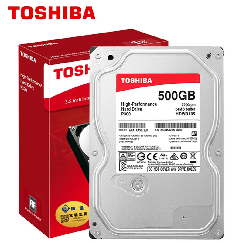 Внутренний жесткий диск TOSHIBA 500G 500 Гб HD 7200 об/мин 64M 3 5 &quotSATA для настольного ПК|hard