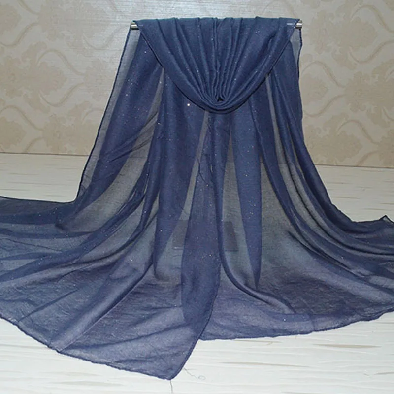 Winter fashion viscose scarf glitter shawl flash plain Plain hijab headwear Muslim shawls and wraps |