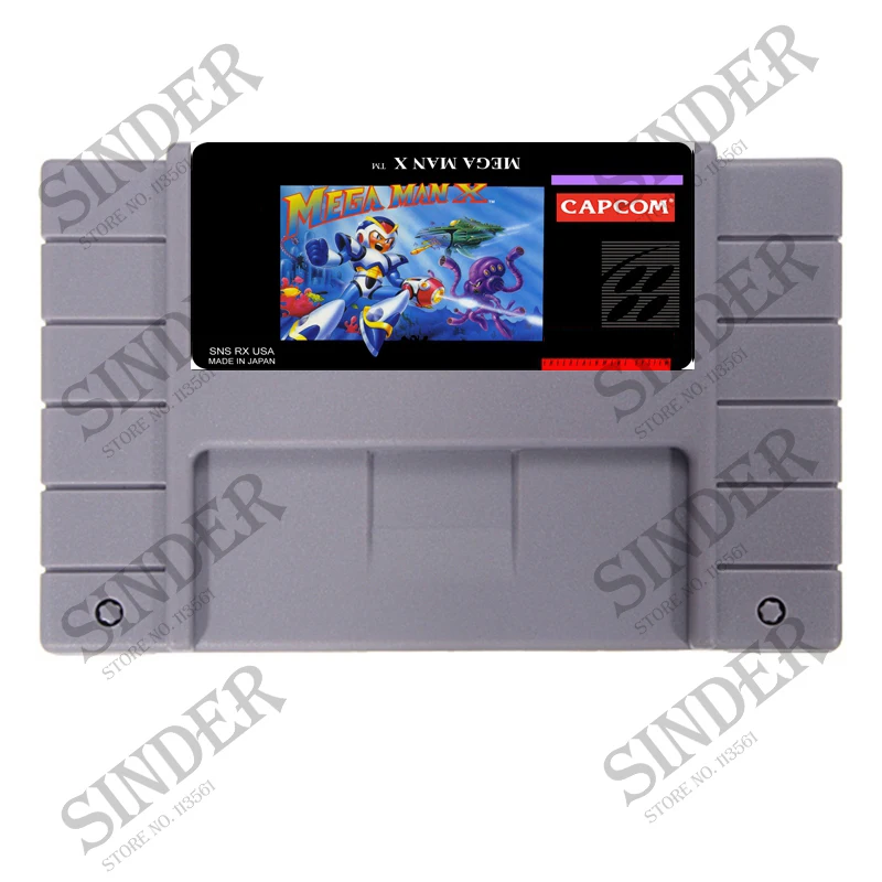 Megaman X США Версия 16 бит большая серая игровая карта для игроков NTSC/PAL|16 bit|16 bit game cardbit