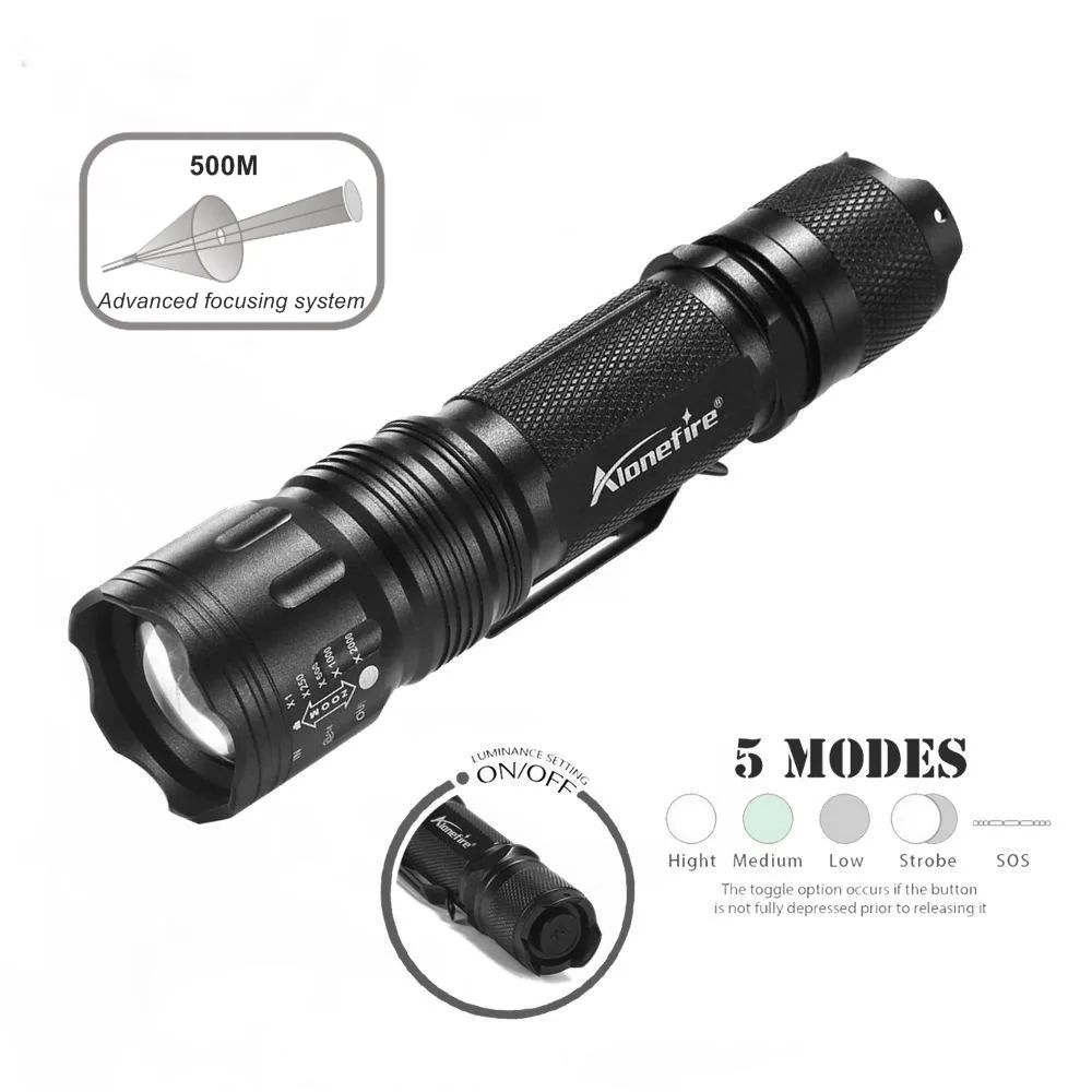 AloneFire TK105 высокомощный светодиодный фонарик XP-L V6 масштабируемый водонепроницаемый рабочий патруль ручной фонарь туристический походный альпинистский фонарь