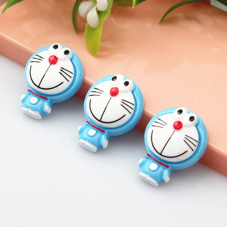 100 шт/партия плоские пластмассовые милые Doraemon Viking 19*25 мм кабошон бант для волос