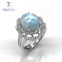 natural oval 810mm 3ct gemstone larimar rings 925 sterling silver ring fine jewelry nice anniversary gift for wifemom