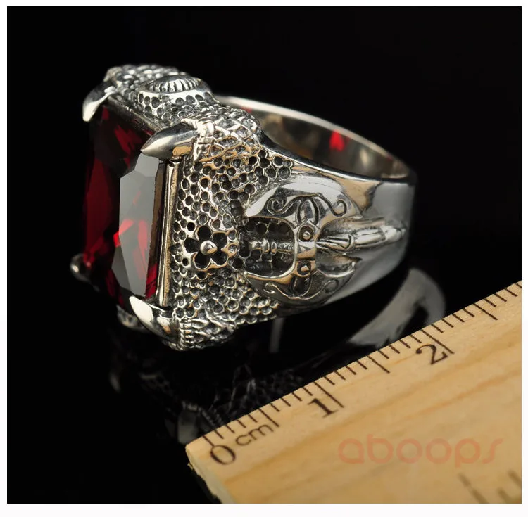 Винтажное женское серебряное кольцо в виде дракона с гранатом и агатом для