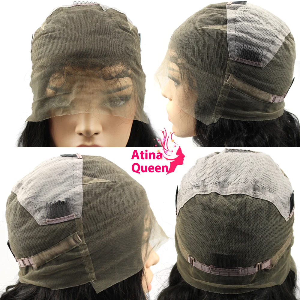Atina Queen Hair Products Glueless полные парики шнурка для женщин волна воды Remy человеческих