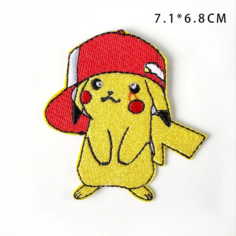 1 Логотип команды Pikachu Pokemon Go, нашивки на железе для одежды, 70*70 мм, серия игр, косплей костюм, вышитая эмблема, значок - Цвет: 1