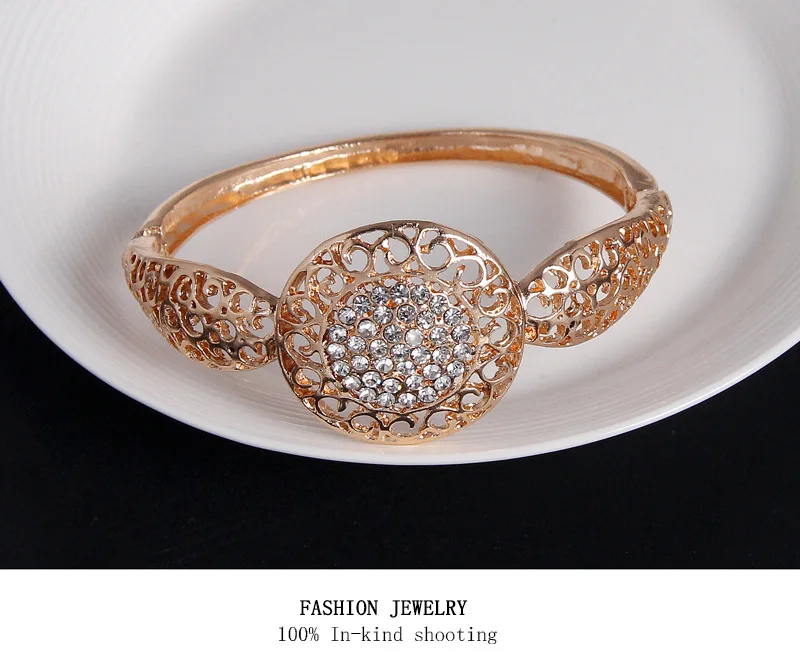 Круглый заявление сплав ожерелье браслет 4 шт. комплекты ювелирных изделий