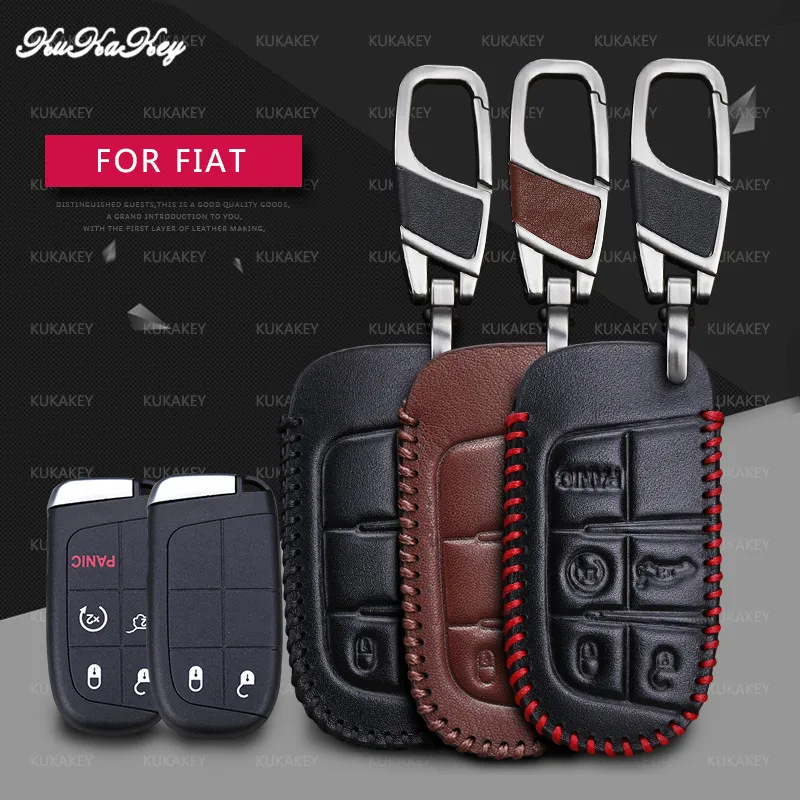 KUKAKEY кожаный чехол для автомобильного ключа Fiat Punto Bravo Palio Linea Freemont Stilo Grande защитный