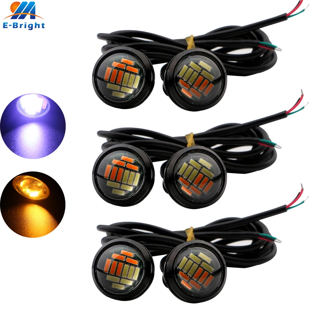 6 шт. (3 пары) Eagle Eye 4014 12 SMD светодиодное освещение для автомобиля DRL дневные ходовые