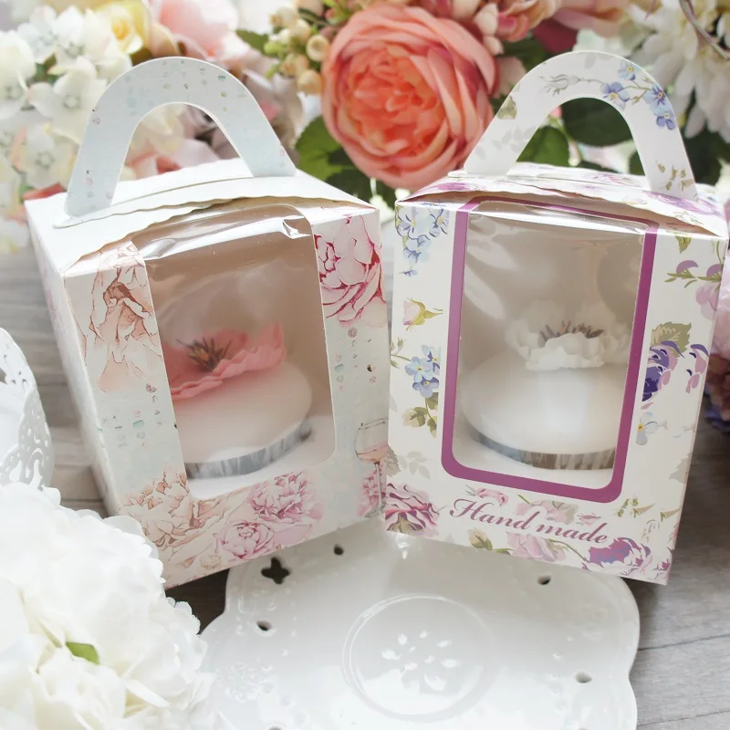 9*9*10cm 2 style Cupcake Paper Box Cookie Candy Christmas girl Birthday Gifts Packaging Party wedding Storage Boxes | Дом и сад