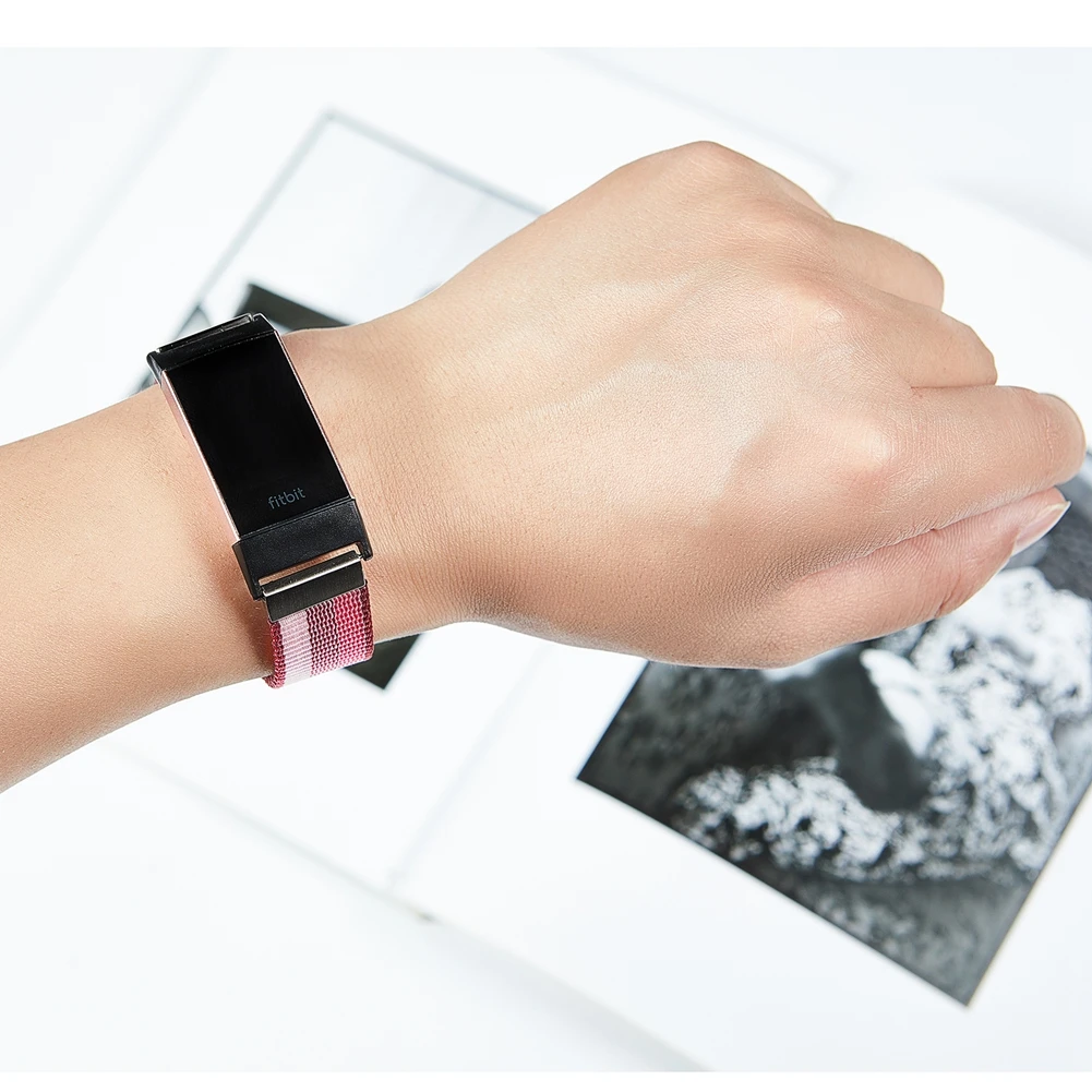 Yuedaer холст нейлон Fitbit Charge 3 группы для Fitbit Charge 3 Мужчины Женщины Мода ремешок браслет умный браслет с металлической пряжкой
